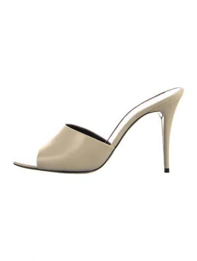 Pre-owned Saint Laurent Leather Slides In Neutrals