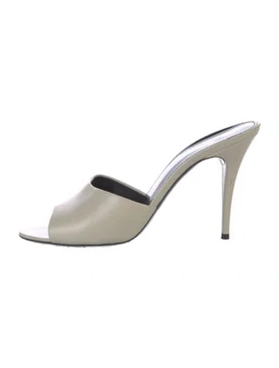 Pre-owned Saint Laurent Leather Slides In Neutrals