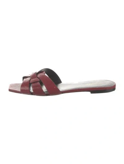 Pre-owned Saint Laurent Leather Slides In Red