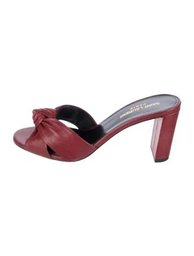 Pre-owned Saint Laurent Leather Slides In Red