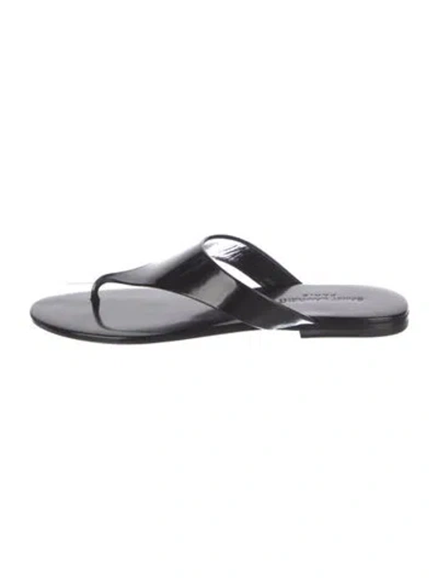 Pre-owned Saint Laurent Leather Slides W/ Tags In Black