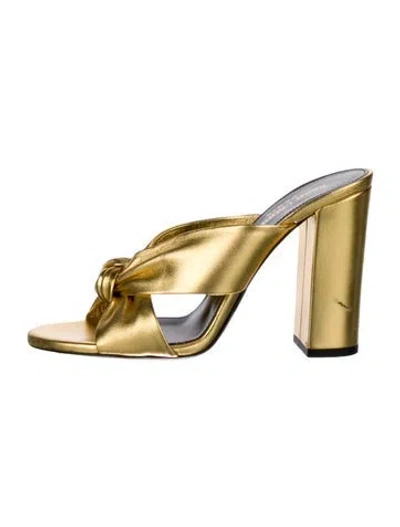 Pre-owned Saint Laurent Leather Slides In White