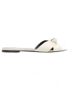 Saint Laurent Leather Slides In White