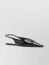 Saint Laurent Leather Slingback Ballet Flats With Pointed Toe