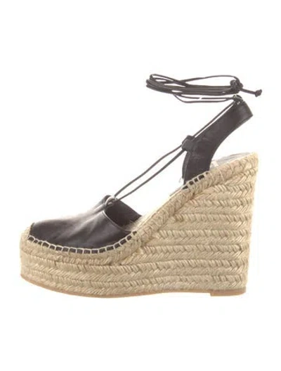 Pre-owned Saint Laurent Leather Slingback Pumps In Black