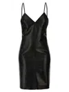 Saint Laurent Leather Slip Dress In Black