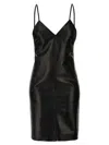Saint Laurent Leather Slip Dress In Black