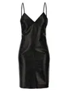 Saint Laurent Leather Slip Dress In Black