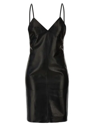 SAINT LAURENT SAINT LAURENT LEATHER SLIP DRESS