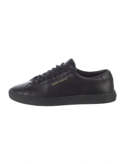 Pre-owned Saint Laurent Leather Sneakers In Black