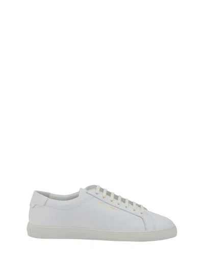 Saint Laurent Gym Low Logo-print Leather Sneakers In White