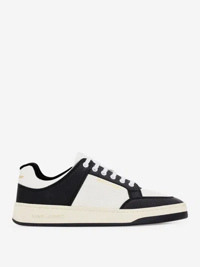 Saint Laurent Leather Sneakers Logo Sl/61 In Black