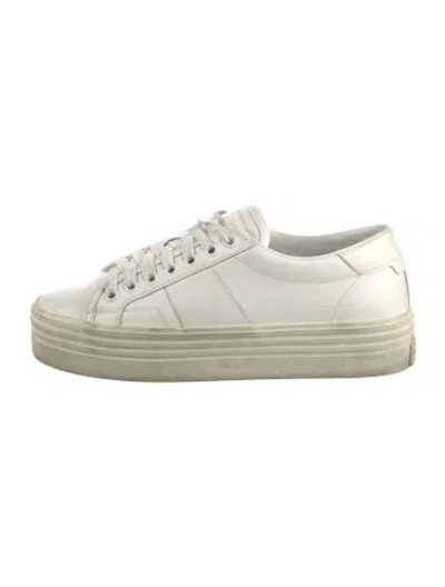 Pre-owned Saint Laurent Leather Sneakers In White