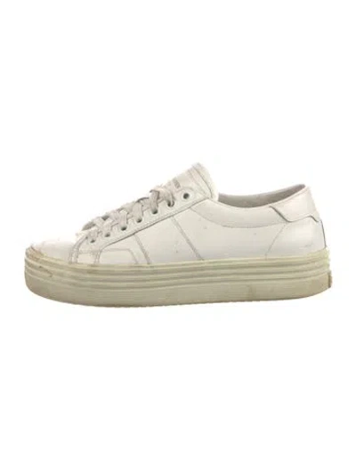 Pre-owned Saint Laurent Leather Sneakers In White