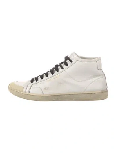 Pre-owned Saint Laurent Leather Sneakers In White