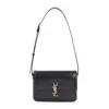 Saint Laurent Monogram Leather Shoulder Bag In Black