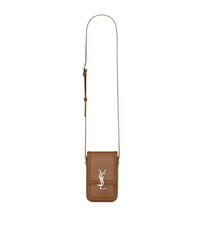 Saint Laurent Leather Solferino Cross-body Bag In Brown