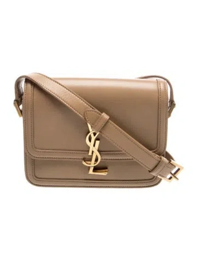 Pre-owned Saint Laurent Leather Solferino Small In Neutral
