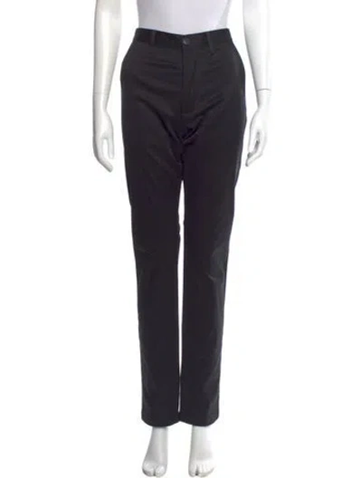 Pre-owned Saint Laurent Leather Straight Leg Pants In Blue