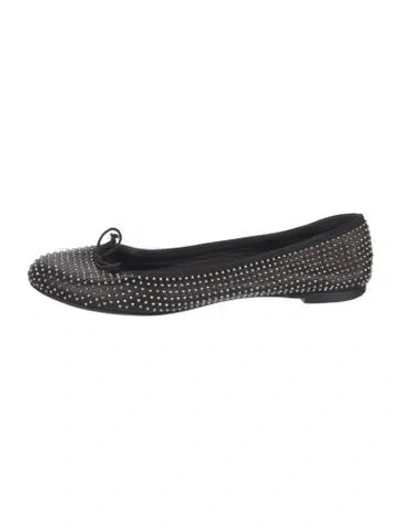 Pre-owned Saint Laurent Leather Studded Accents Ballet Flats In Black