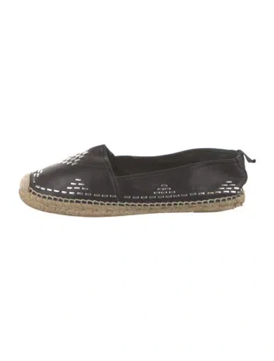 Pre-owned Saint Laurent Leather Studded Accents Espadrilles