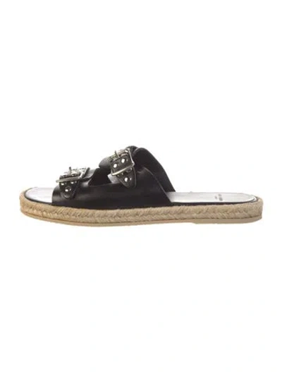 Pre-owned Saint Laurent Leather Studded Accents Espadrilles