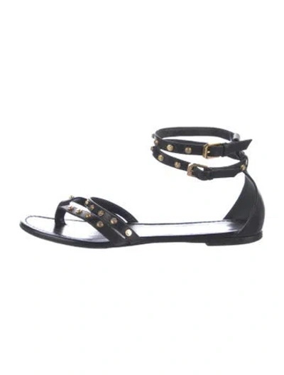 Pre-owned Saint Laurent Leather Studded Accents Gladiator Sandals In Multi