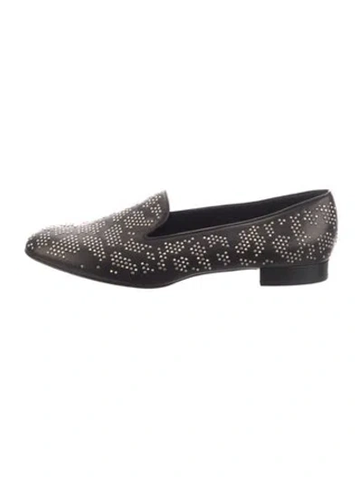 Pre-owned Saint Laurent Leather Studded Accents Loafers In Black
