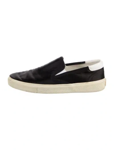 Pre-owned Saint Laurent Leather Studded Accents Slippers In Black