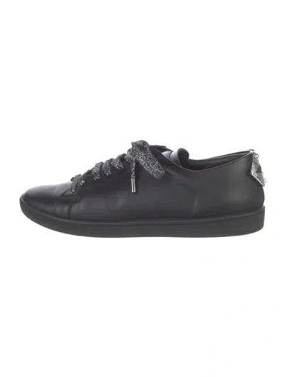 Pre-owned Saint Laurent Leather Studded Accents Sneakers In Black