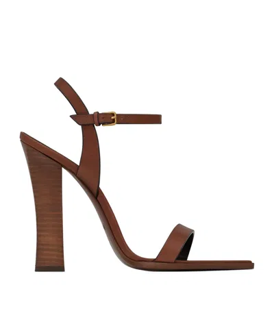 Saint Laurent Leather Susan Sandals 110 In Burgundy