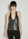 Saint Laurent Scoop-neck Silk Tank Top In Black