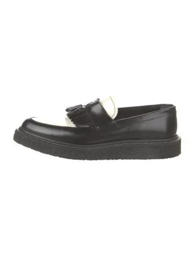 Pre-owned Saint Laurent Leather Tassel Accents Loafers In Black