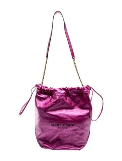 Pre-owned Saint Laurent Leather Teddy In Pink