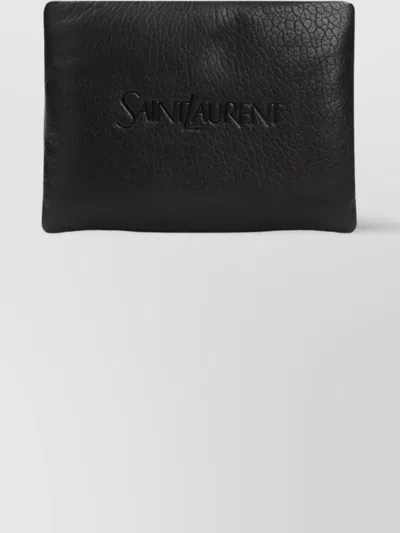 Saint Laurent Leather Textured Rectangular Clutch Bag