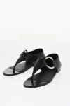 Saint Laurent Ring Leather Flat Sandals