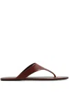 Saint Laurent Kouros Flat Sandal In Brown
