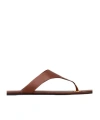 Saint Laurent Kouros Flat Sandal In Brown
