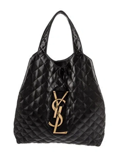 Pre-owned Saint Laurent Leather Top Handle Bag In Clear