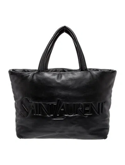 Pre-owned Saint Laurent Leather Tote 2023 In Black