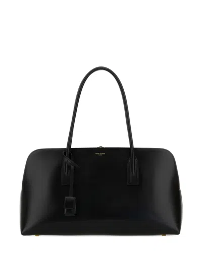 Saint Laurent Leather Tote Bag In Black