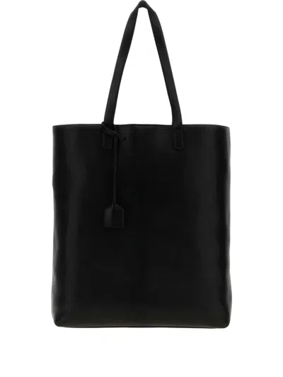 Saint Laurent Leather Tote Bag In Black