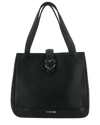 Saint Laurent Leather Tote Bag Heart Tote (authentic Pre-loved) In Black