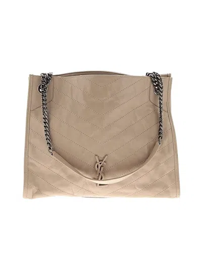 Pre-owned Saint Laurent Leather Tote Bag In Tan