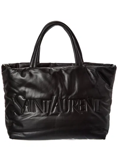 Saint Laurent Leather Tote In Black