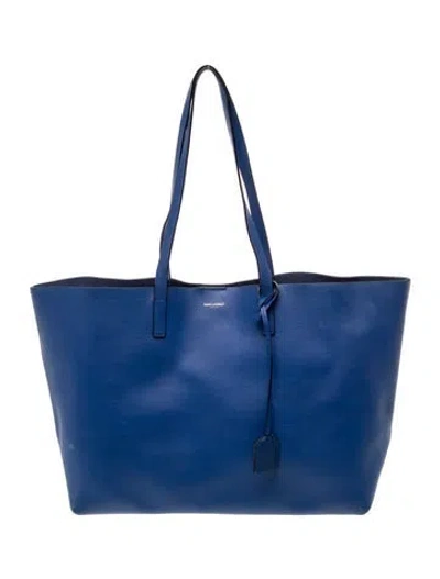 Pre-owned Saint Laurent Leather Tote In Blue