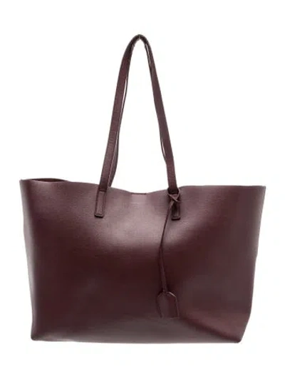 Pre-owned Saint Laurent Leather Tote In Burgundy