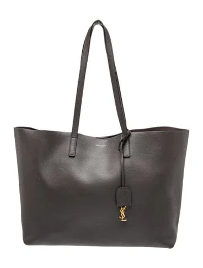 Pre-owned Saint Laurent Leather Tote In Gray