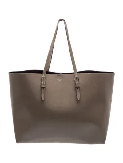 Pre-owned Saint Laurent Leather Tote In Gray