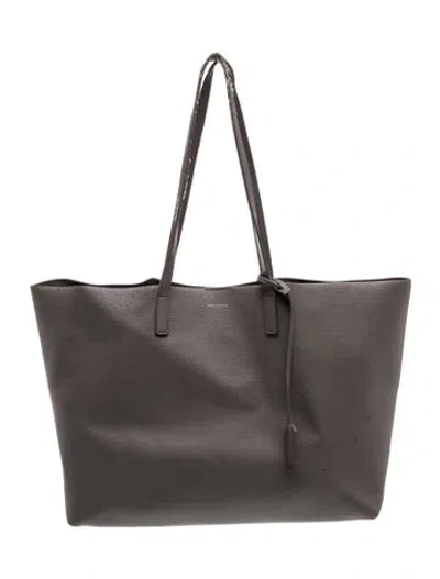 Pre-owned Saint Laurent Leather Tote In Gray